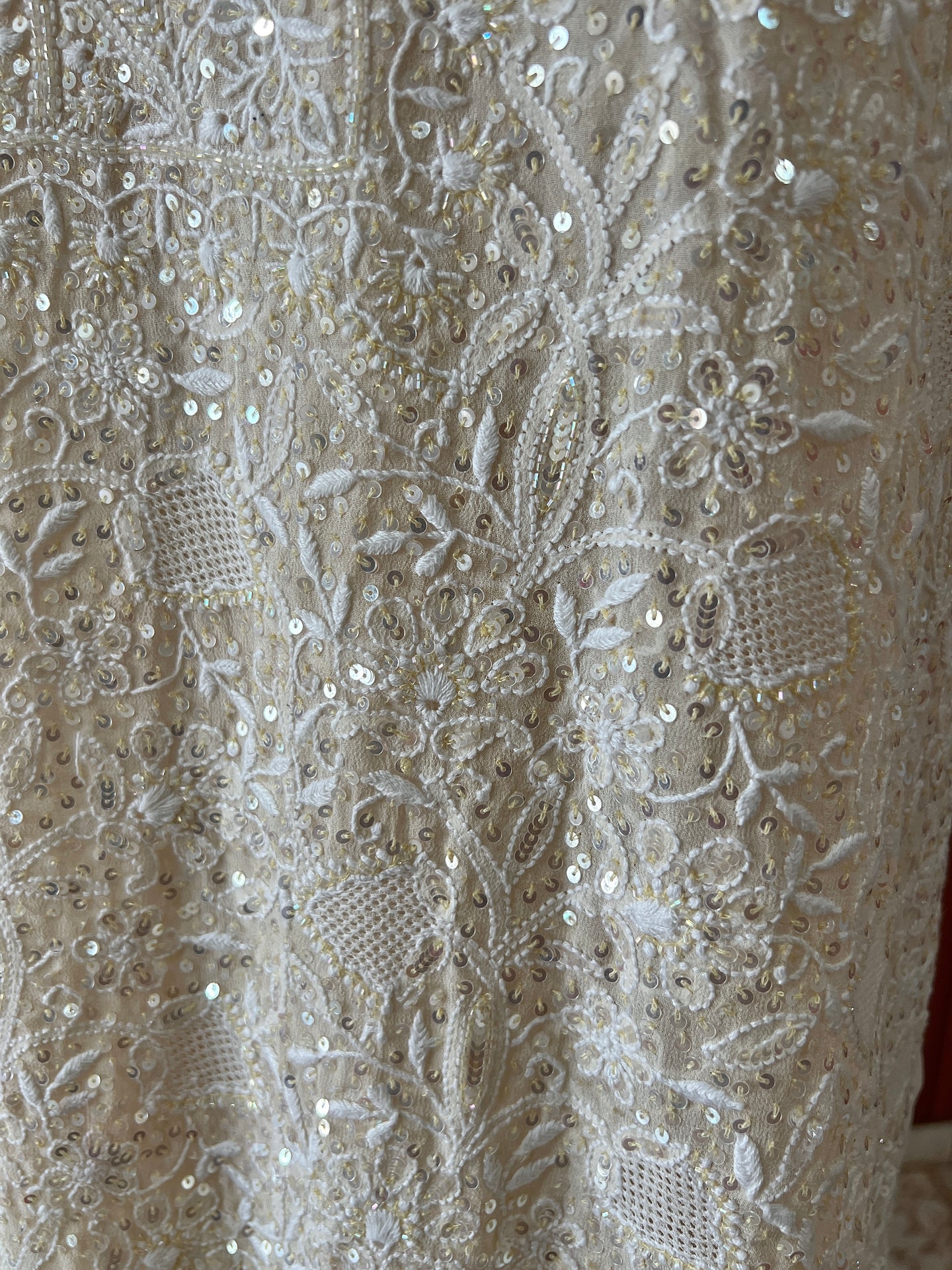 Suhaan Cream Chikankari pearl sequins kurta and dupatta